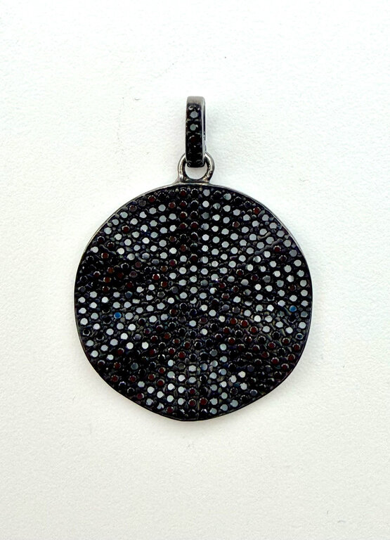 JMNYC DESIGNS JMNYC Black Spinel Pave Wavy Disc