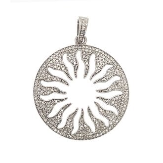 JMNYC DESIGNS Pave Diamond Cut-Out Sun Pendant