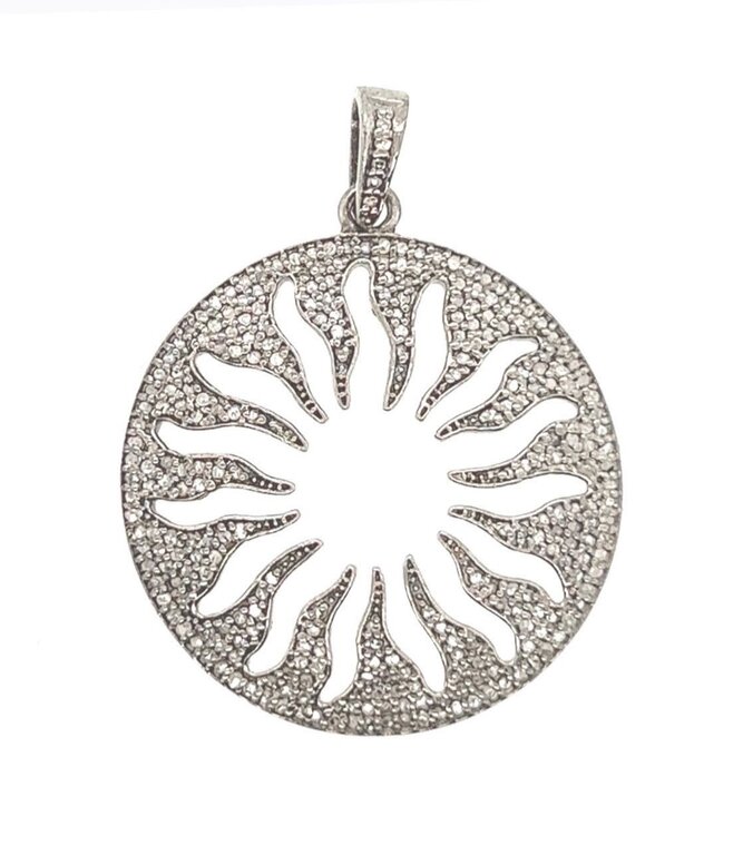 JMNYC DESIGNS JMNYC Pave Diamond Cut-Out Sun Pendant