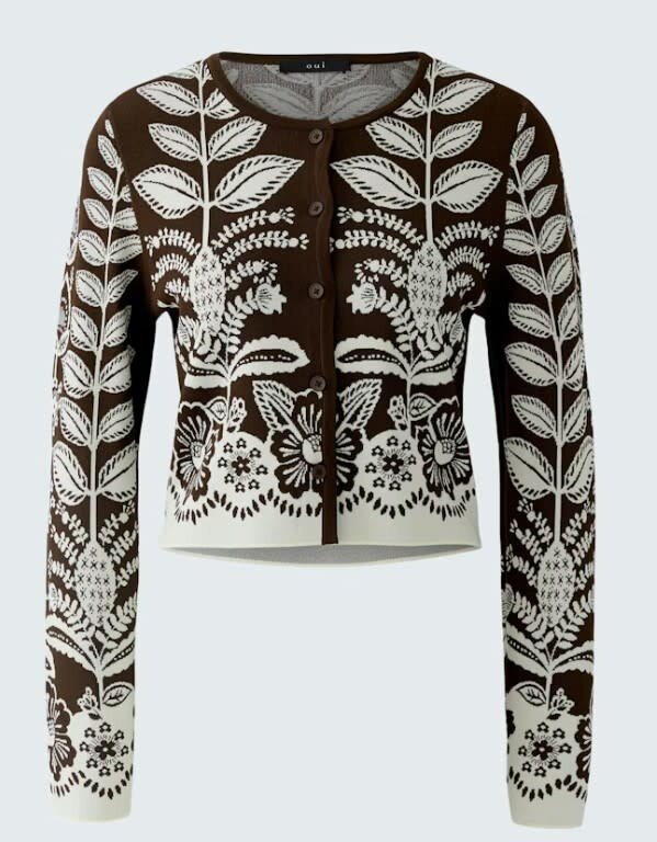 OUI OUI Print Cardigan