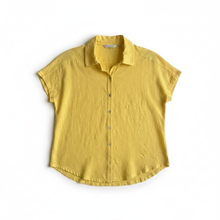 ELLIOTT LAUREN ELLIOTT LAUREN Button Front Garment Dye Tee