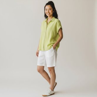 ELLIOTT LAUREN Button Front Garment Dye tee