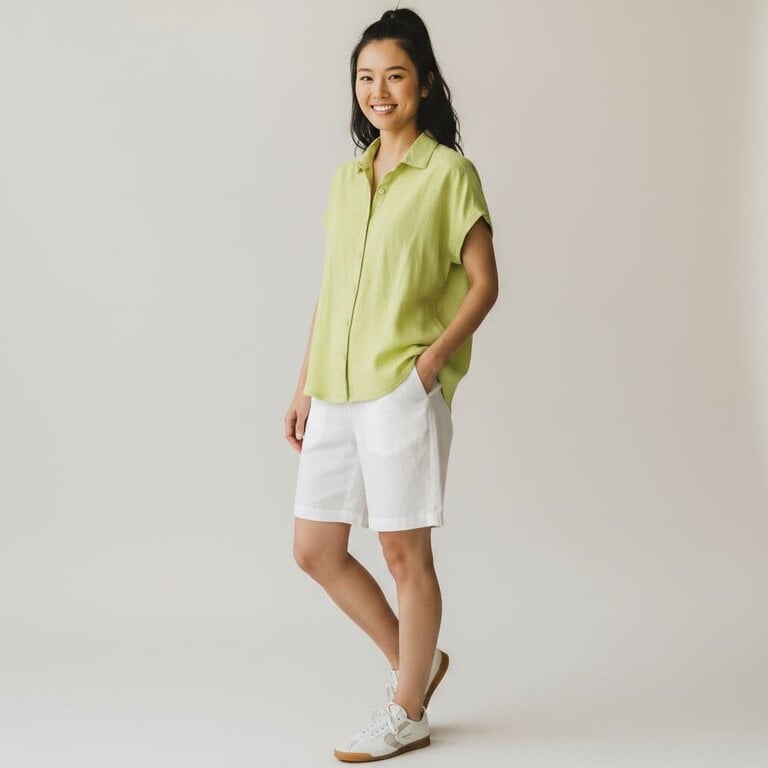 ELLIOTT LAUREN ELLIOTT LAUREN Button Front Garment Dye tee