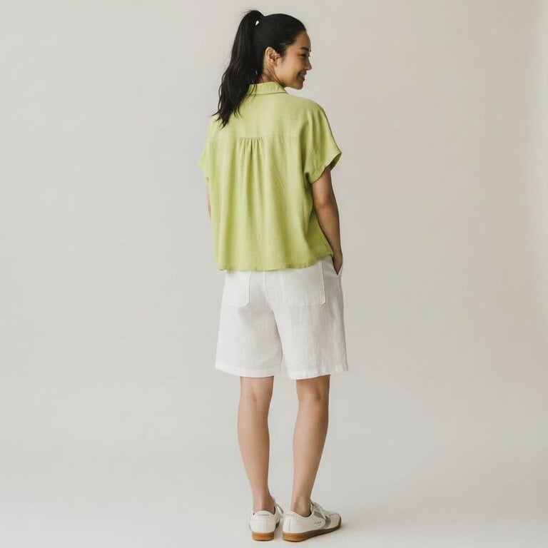 ELLIOTT LAUREN ELLIOTT LAUREN Button Front Garment Dye tee