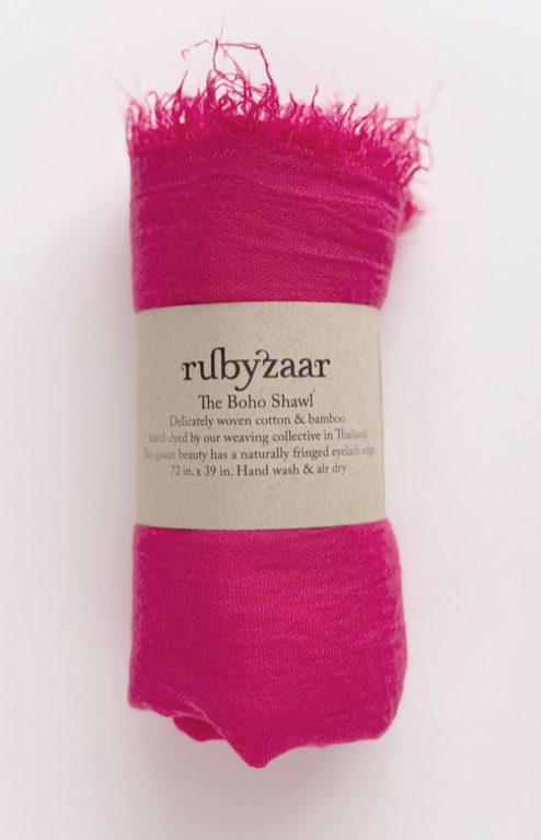 RUBYZAAR RUBYZAAR Boho Shawl- Watermelon