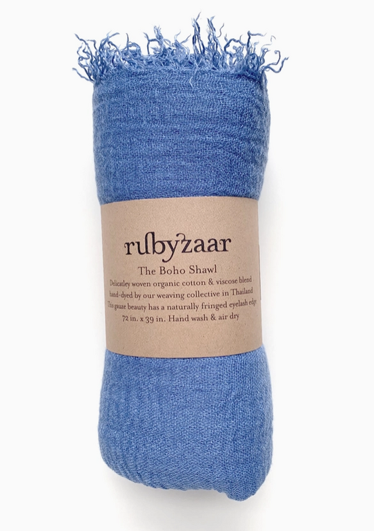 RUBYZAAR RUBYZAAR Boho Shawl- Cornflower