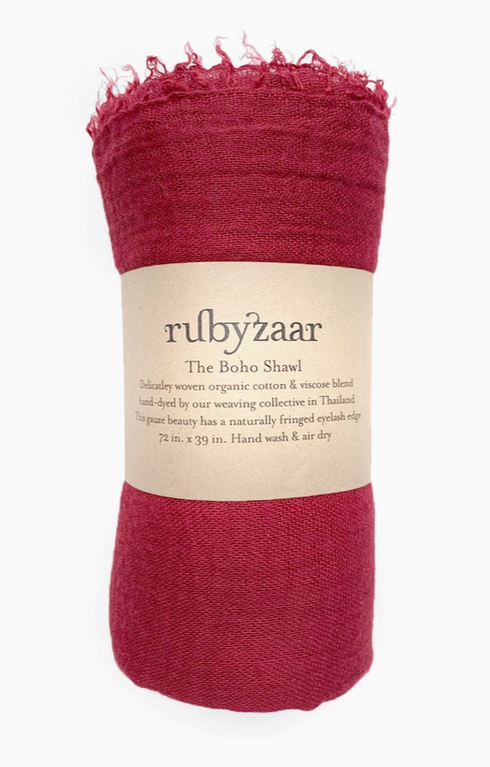 RUBYZAAR RUBYZAAR Boho Shawl- Crimson