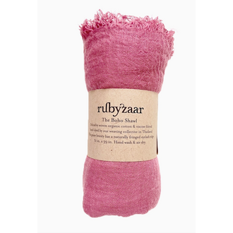 RUBYZAAR Boho Shawl- Dusty Rose