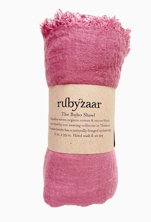 RUBYZAAR RUBYZAAR Boho Shawl- Dusty Rose