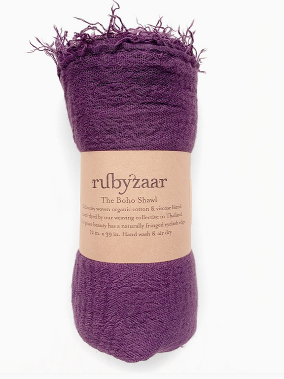 RUBYZAAR RUBYZAAR Boho Shawl- Plum