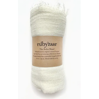 RUBYZAAR Boho Shawl- Cream