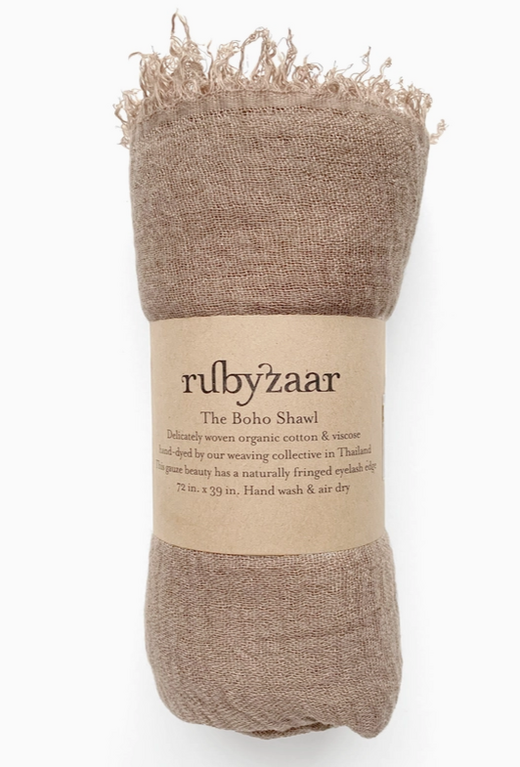 RUBYZAAR RUBYZAAR Boho Shawl- Sand