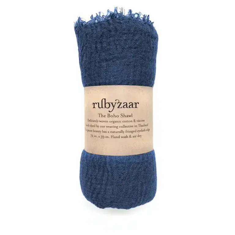 RUBYZAAR RUBYZAAR Boho Scarf- Cobalt