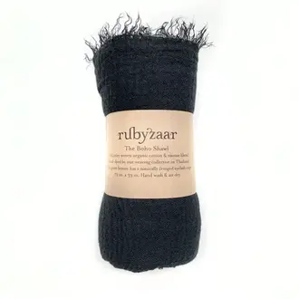 RUBYZAAR Boho Scarf- Black