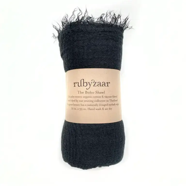 RUBYZAAR RUBYZAAR Boho Scarf- Black