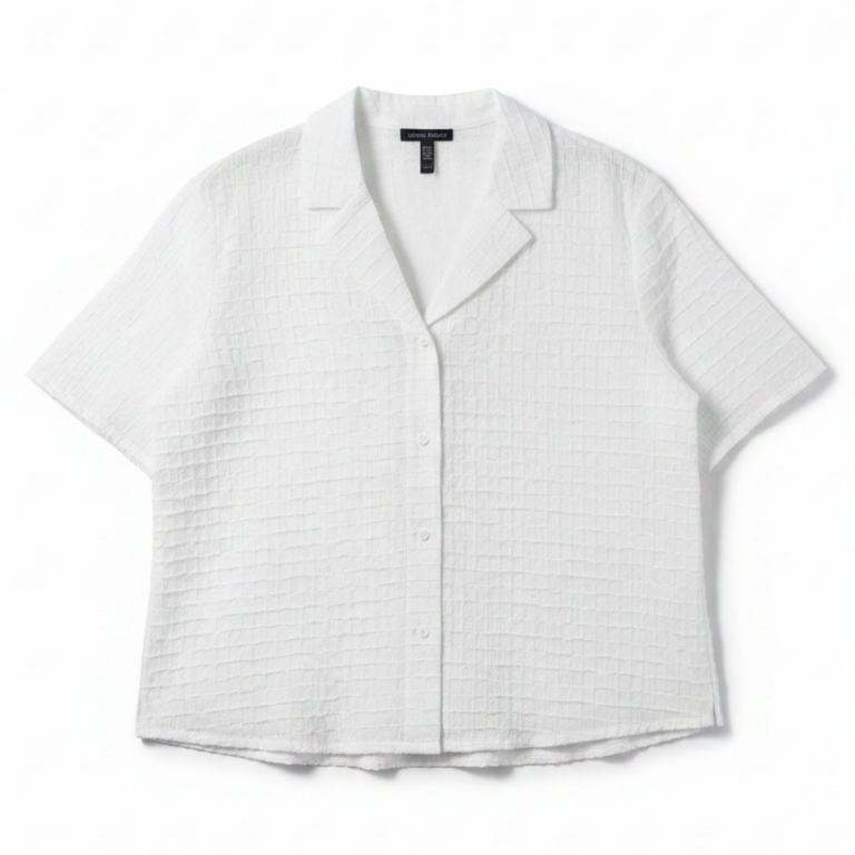 EILEEN FISHER EILEEN FISHER Notch Collar Elbow Sleeve Shirt