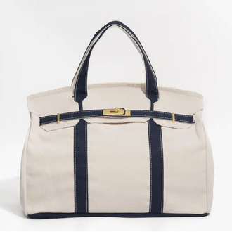 FAMILYWEAR Boatkin Bag- Cream/Navy