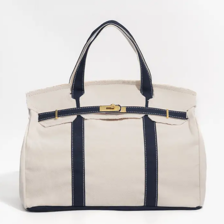 FAMILYWEAR FAMILYWEAR Boatkin Bag- Cream/Navy