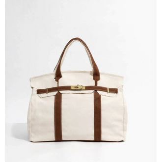 FAMILYWEAR Boatkin Bag- Cream/Brown