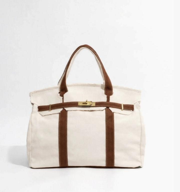 FAMILYWEAR FAMILYWEAR Boatkin Bag- Cream/Brown