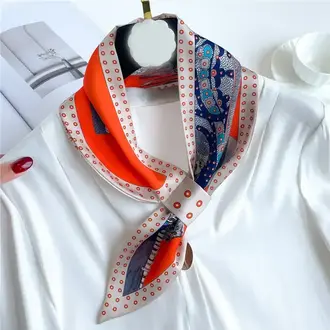WINDING RIVER Orange Intricate Loop Scarf