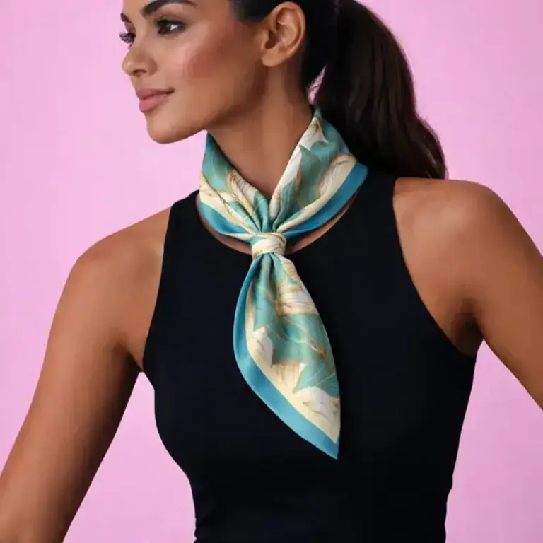 WINDING RIVER WINDING RIVER Aqua Fronds Loop Scarf