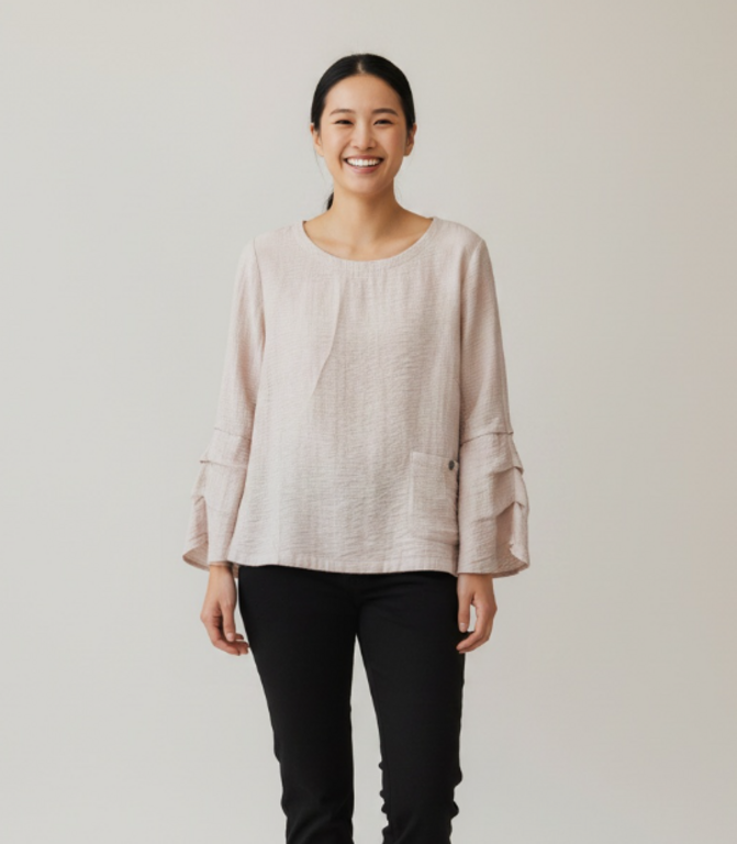 HABITAT HABITAT Rayon Jacquard Pleat Pullover