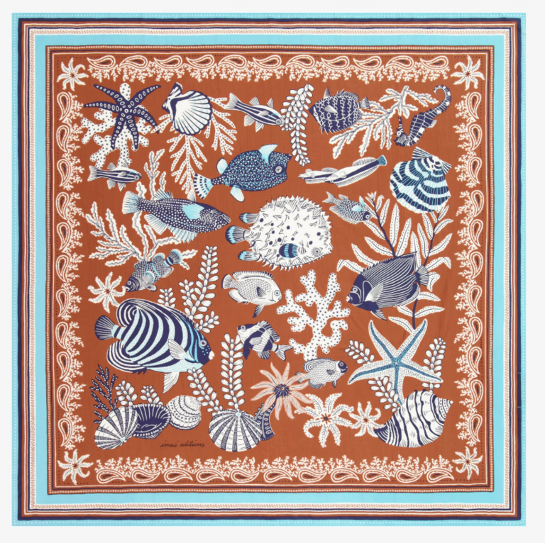 INOUI EDITIONS INOUI EDITIONS Square Neptune Scarf, Golden Brown, CA231NE44