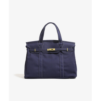 FAMILYWEAR Cotton Canvas Boatkin Bag- Dark Blue