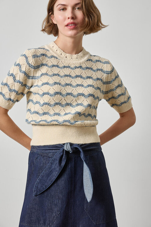 LILLA P LILLA P Short Sleeve Pullover Sweater