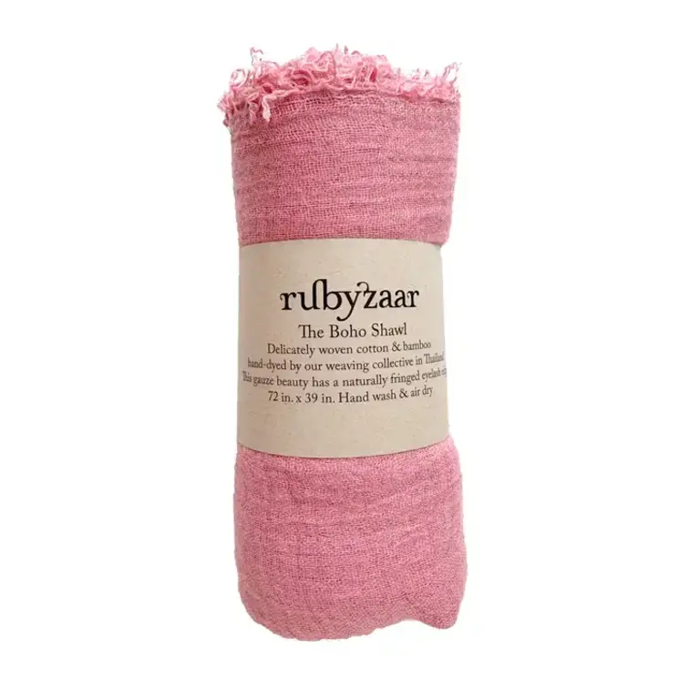 RUBYZAAR RUBYZAAR Boho Scarf - Light Pink