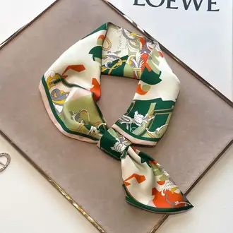 WINDING RIVER Green Tassel Loop Scarf