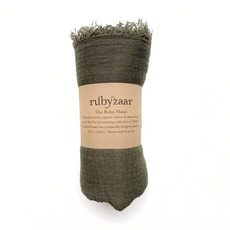 RUBYZAAR RUBYZAAR Boho Shawl- Army