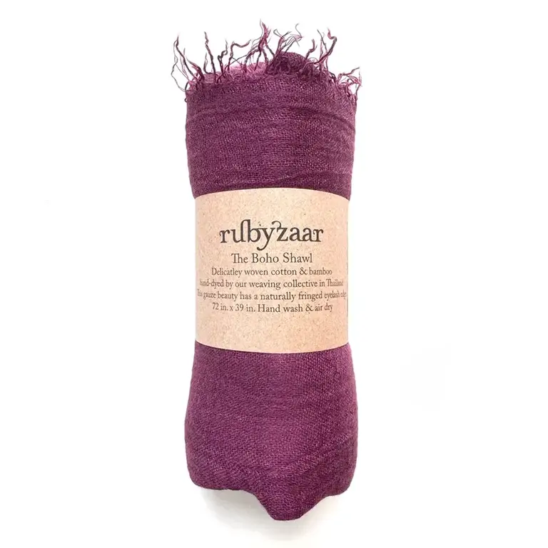 RUBYZAAR RUBYZAAR Boho Shawl- Bordeaux