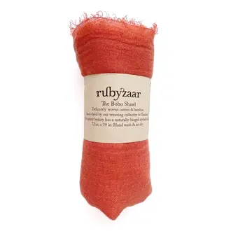 RUBYZAAR Boho Shawl- Burnt Orange