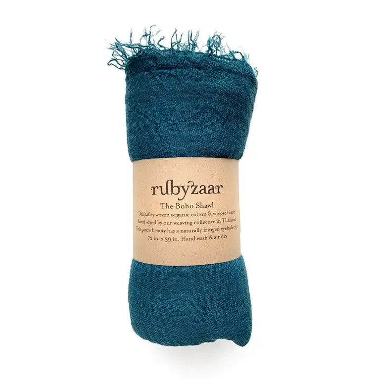 RUBYZAAR RUBYZAAR Boho Shawl- Dark Cyan