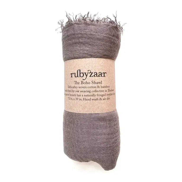 RUBYZAAR RUBYZAAR Boho Shawl- Taupe