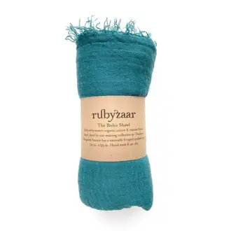 RUBYZAAR Boho Shawl- Turquoise