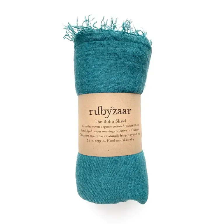RUBYZAAR RUBYZAAR Boho Shawl- Turquoise