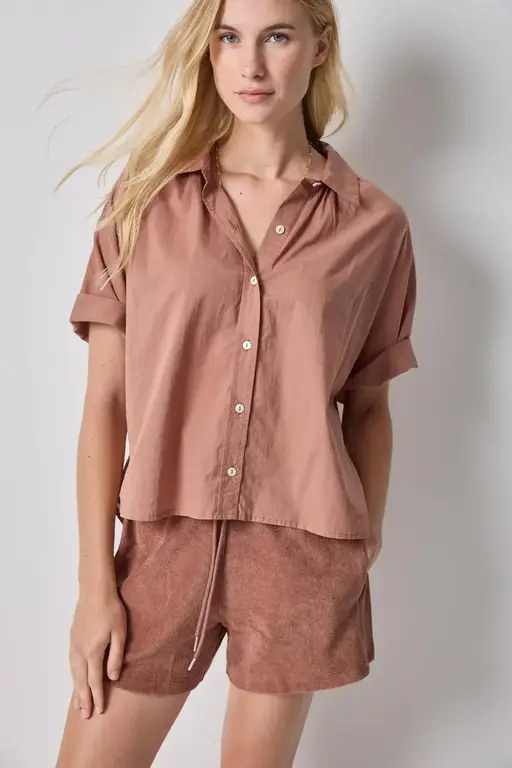 LILLA P LILLA P Elbow Sleeve Button Down