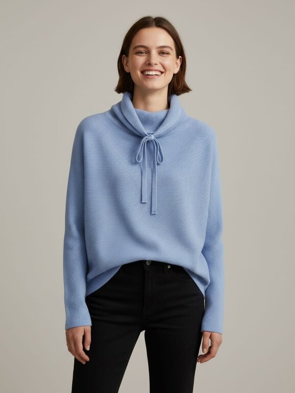 ELLIOTT LAUREN ELLIOTT LAUREN Waffle Stitch Funnel Neck