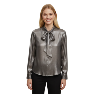 CAMICETTA SNOB Shimmer Blouse with Tie