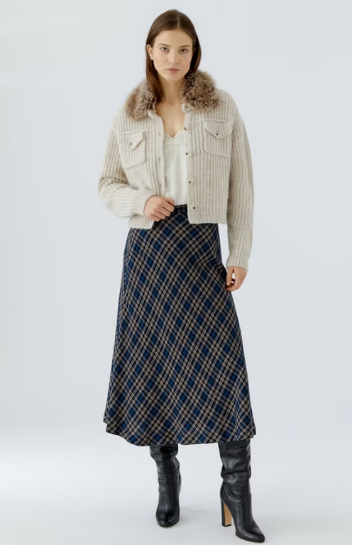 OUI Oui Plaid Skirt