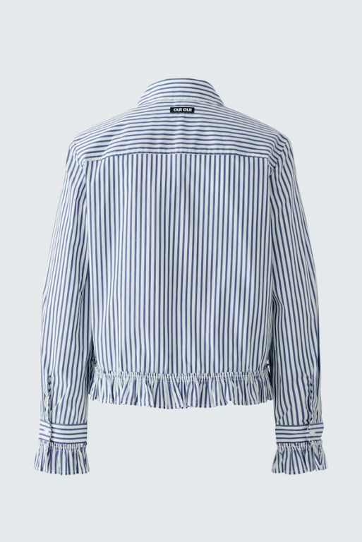 OUI OUI Stripe Ruffle Shirt
