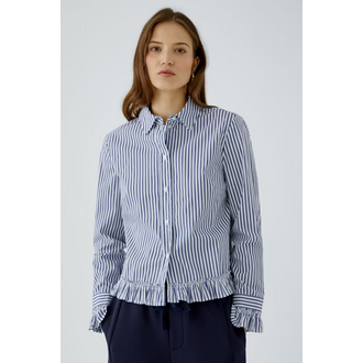 OUI Stripe Ruffle Shirt