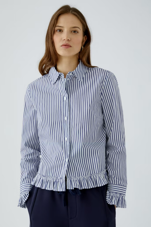 OUI OUI Stripe Ruffle Shirt