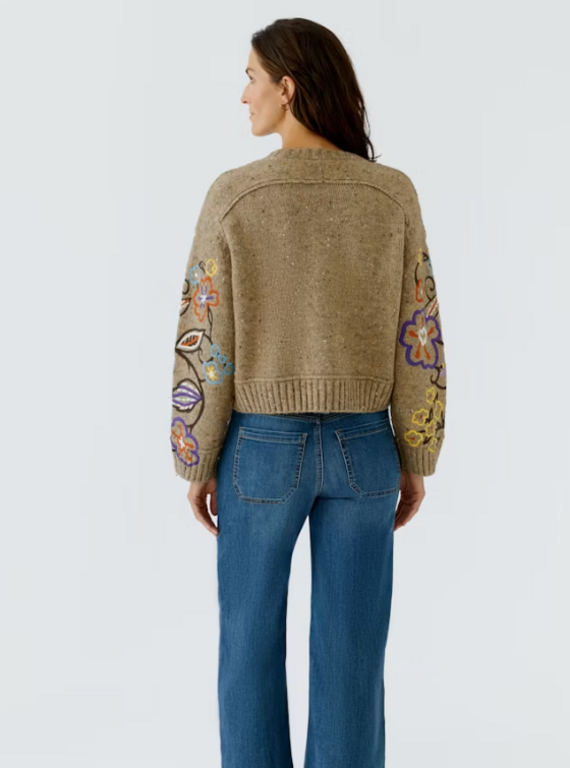 OUI OUI Embroidered Pullover Sweater