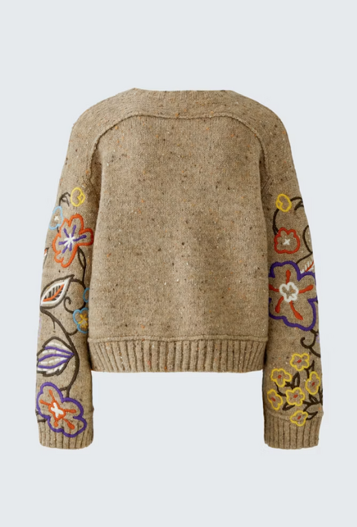 OUI OUI Embroidered Pullover Sweater