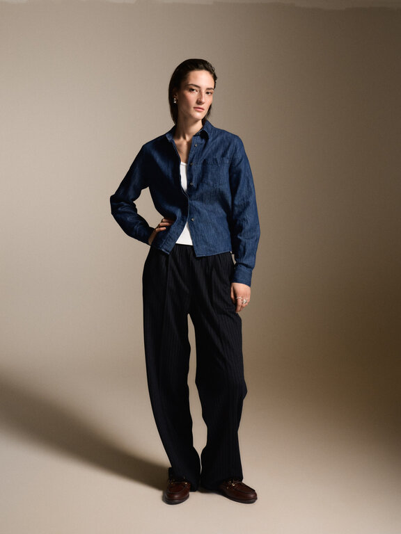 0039 ITALY 0039 ITALY Denim Blouse