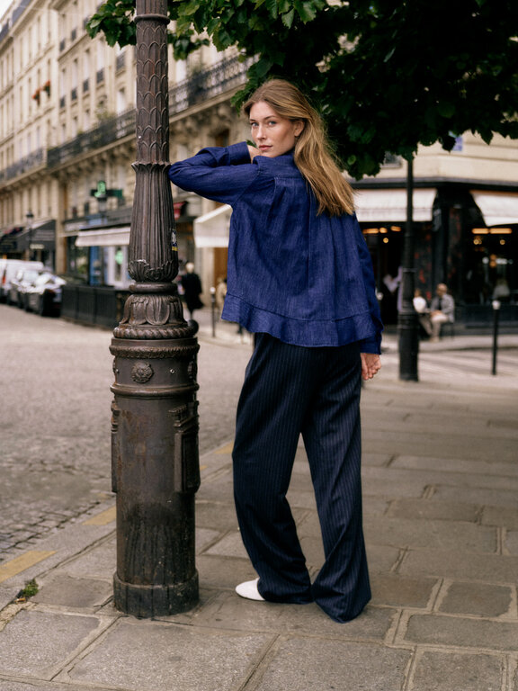 0039 ITALY 0039 ITALY Denim Blouse